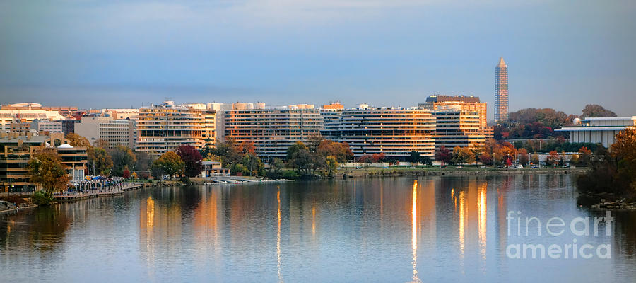 Sunset over Watergate Photograph by Olivier Le Queinec