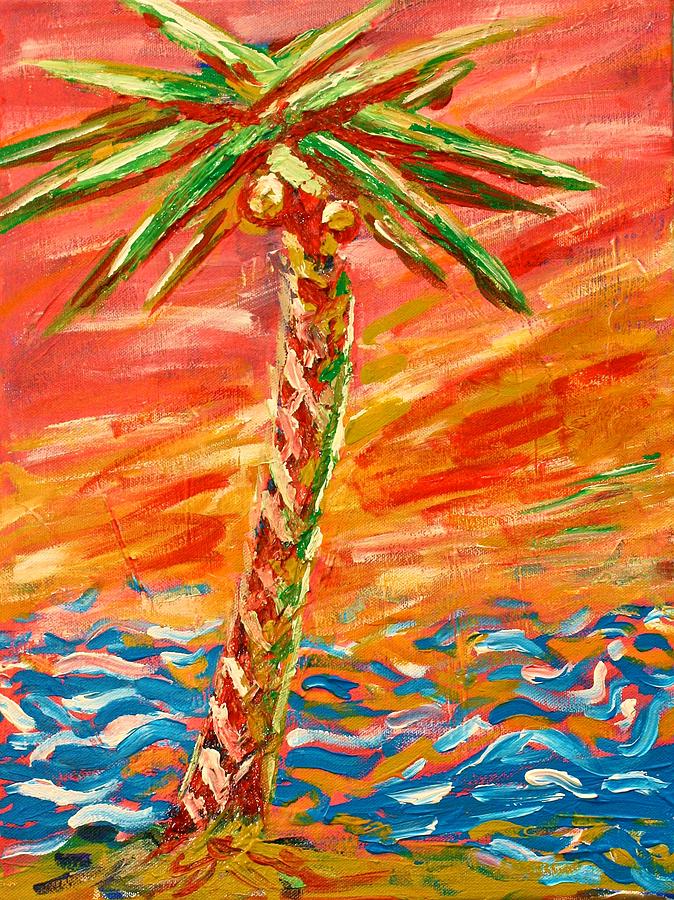 Sunset Painting - Sunset Palm by Red Rhino Illustrations