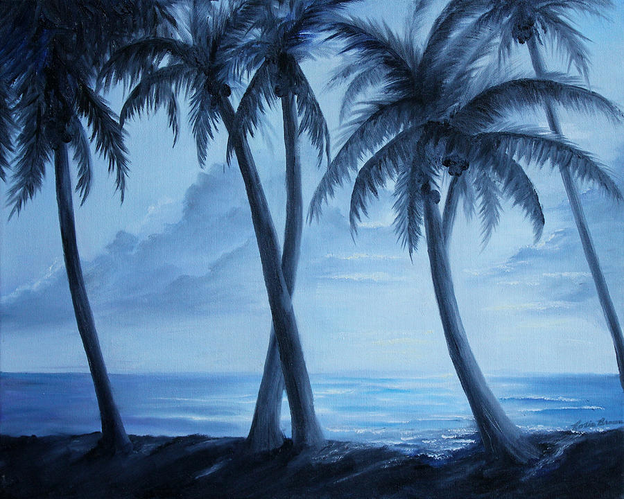 Sunset Painting - Sunset Palms by Rosie Brown