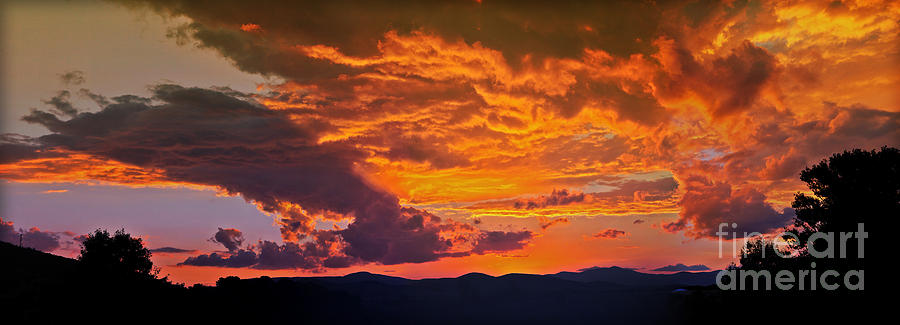 Sunset Panorama at Braidwood Australia Photograph by Peter Kneen