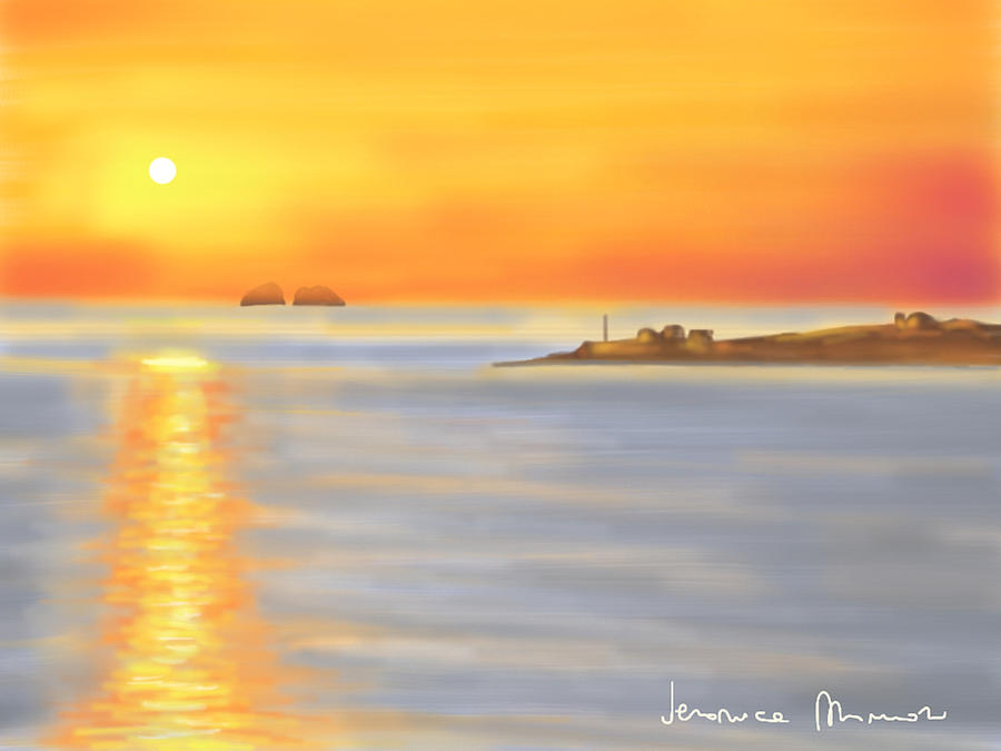 Sunset Parikia Painting by Veronica Minozzi
