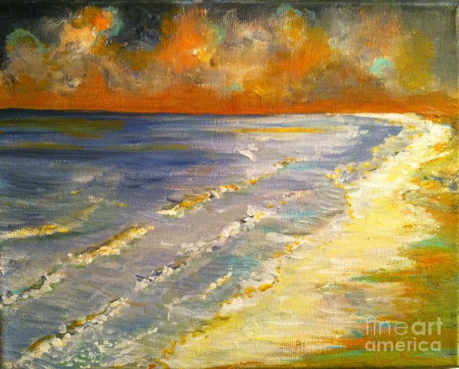 Sunset Passion at Cranes Beach Painting by Jacqui Hawk