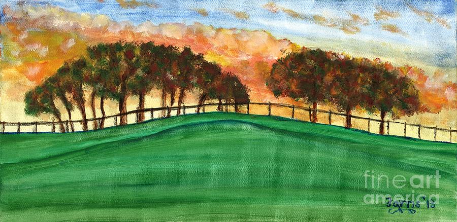 Sunset Pasture Painting by Larry Farris