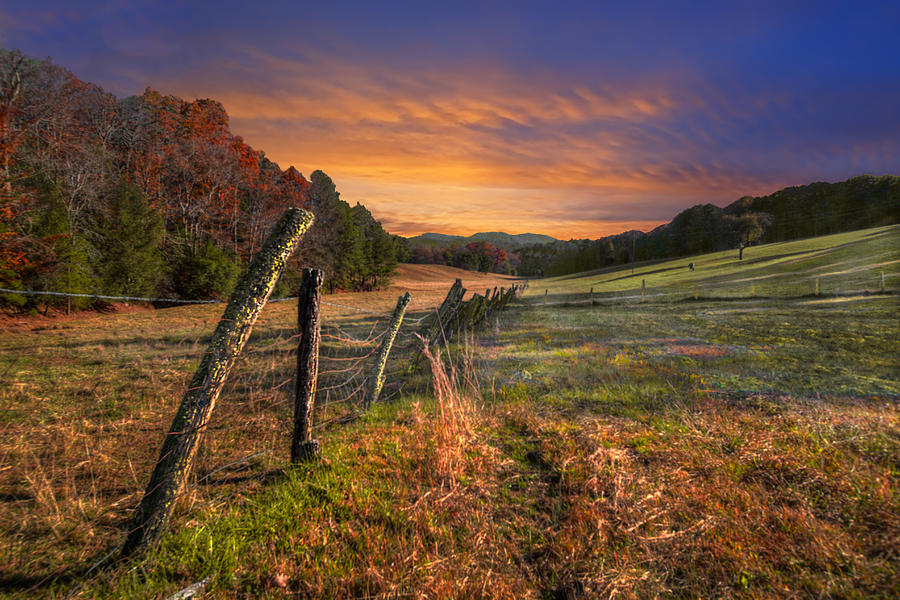 Fall Photograph - Sunset Pastures by Debra and Dave Vanderlaan