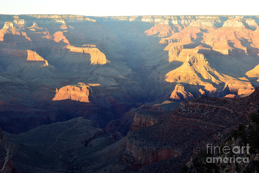 Sunset Peaks and Shadows over Grand Canyon Gorge Photograph by Shawn OBrien