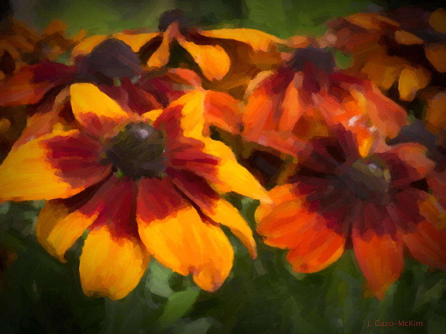 Summer Painting - Sunset Petals by Jo-Anne Gazo-McKim