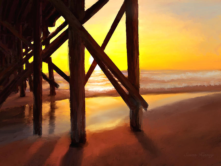 Sunset Pier Digital Art by Susan Kinney