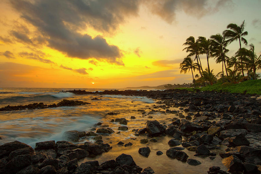 Sunset, Poipu, Kauai, Hawaii, Usa by Danita Delimont