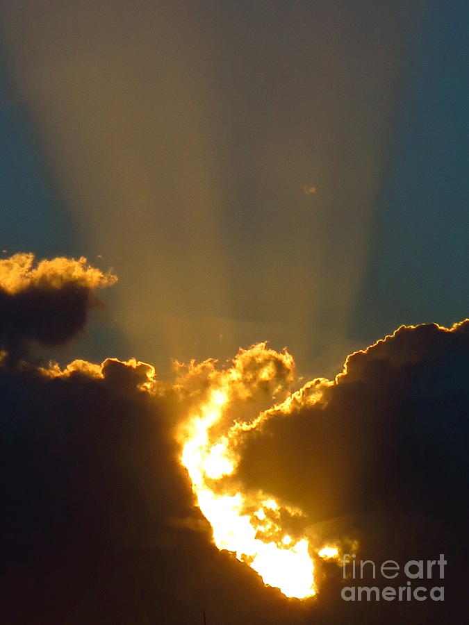 Sunset Rays Through The Clouds. #1 Photograph by Robert Birkenes