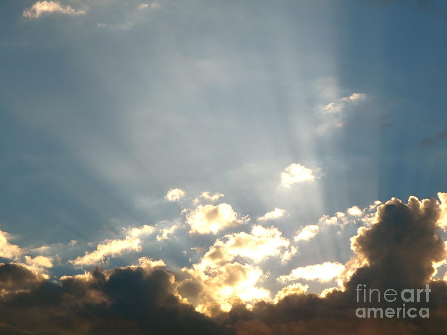 Sunset Rays through the clouds No 2. Photograph by Robert Birkenes