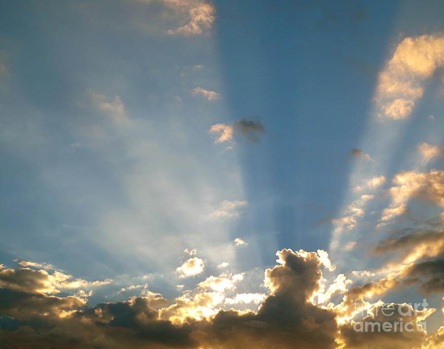 Sunset Rays through the clouds No 4. Photograph by Robert Birkenes
