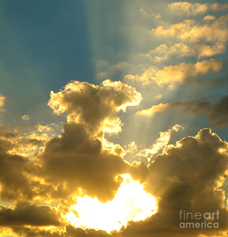 Sunset Rays through the clouds No 7. Photograph by Robert Birkenes