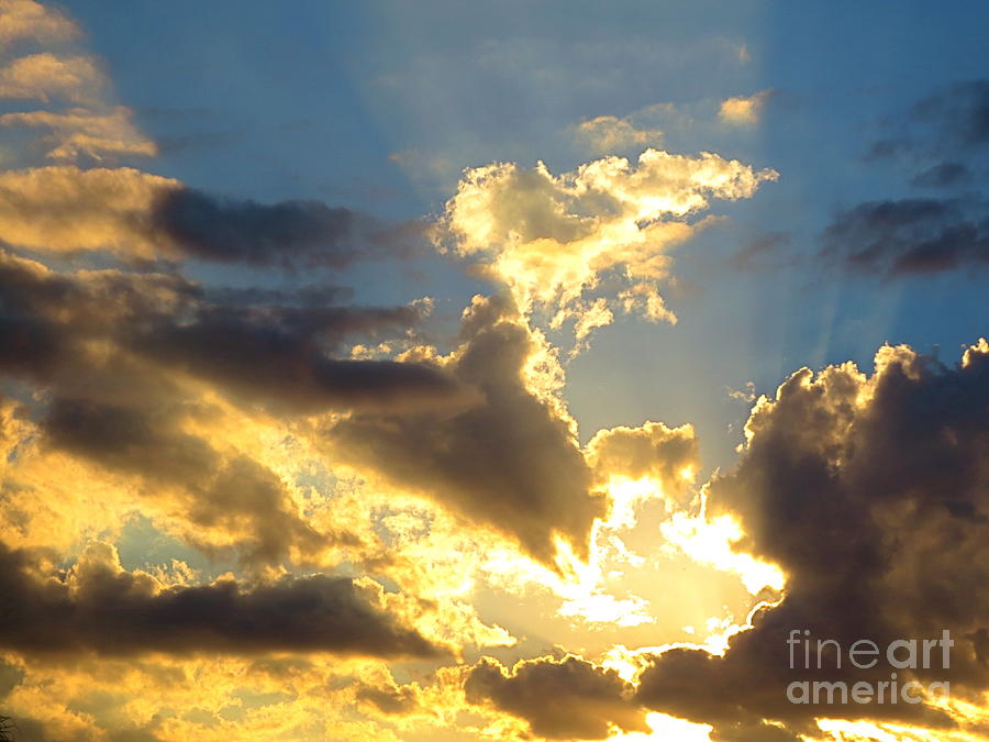 Sunset Rays through the clouds No 9. Photograph by Robert Birkenes