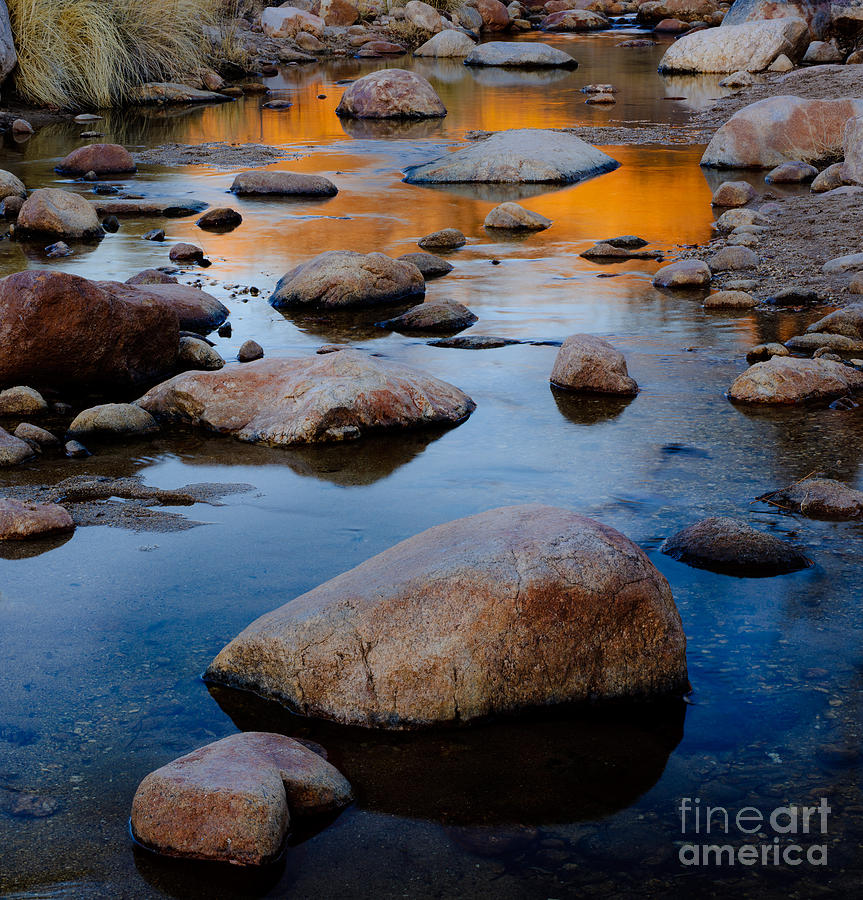 Sunset Reflected In Stream, Arizona Photograph by John Shaw