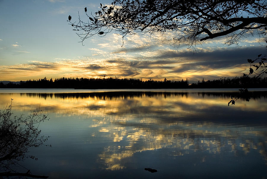 Beautiful Sunset reflection in Lake Photograph by Yulia Kazansky