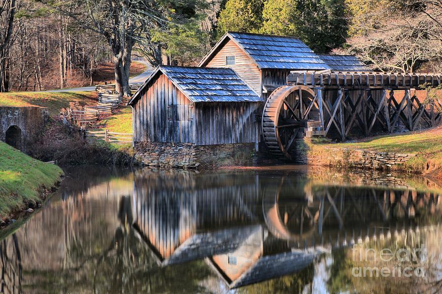 Sunset Reflections At Mabry Mill Photograph by Adam Jewell