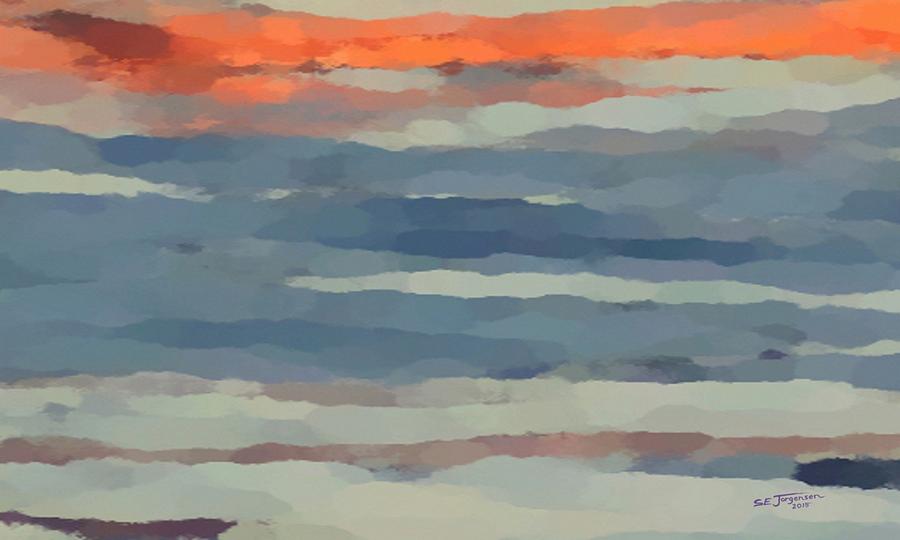 Sunset Reflections Panel Three Painting by Stephen Jorgensen