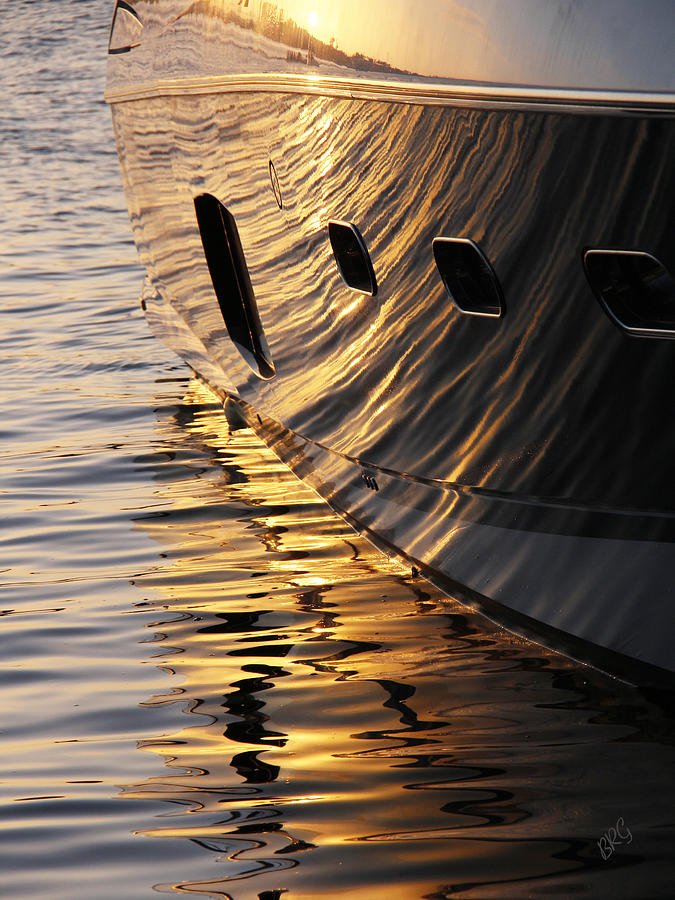 Sunset Reflections With Boat No 1 Photograph