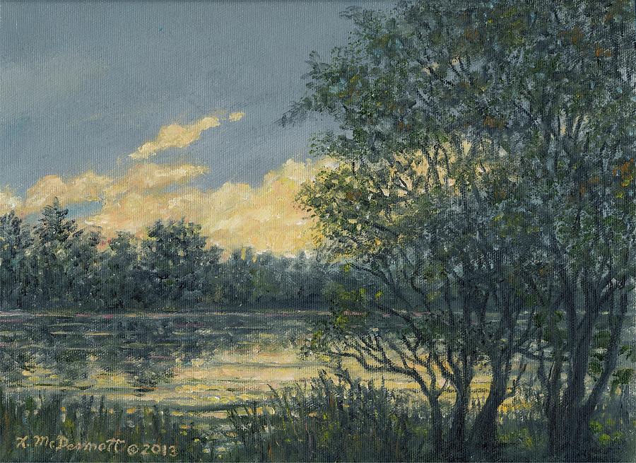 Sunset River # 5 by K. McDermott Painting by Kathleen McDermott