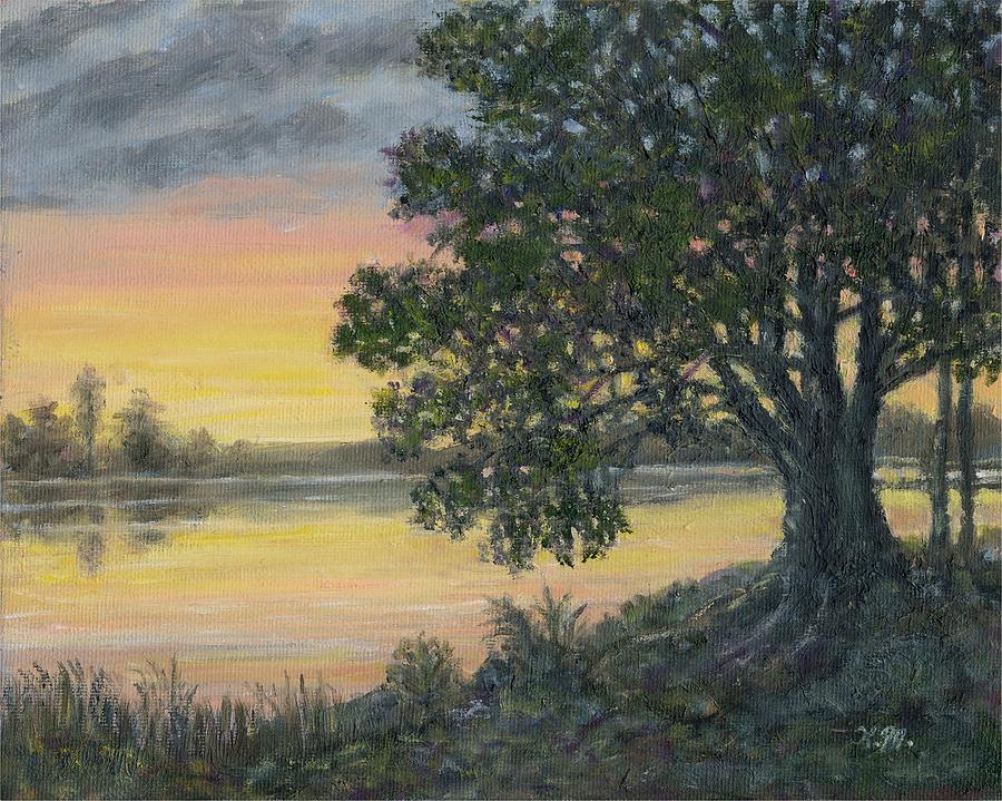 Sunset River Painting by Kathleen McDermott