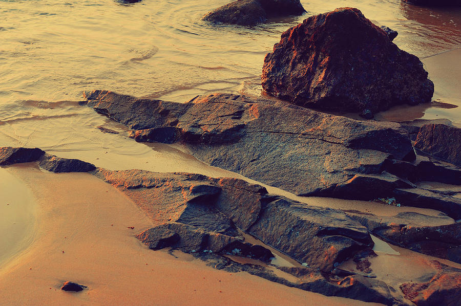 Sunset Rocks Photograph by Jenny Rainbow
