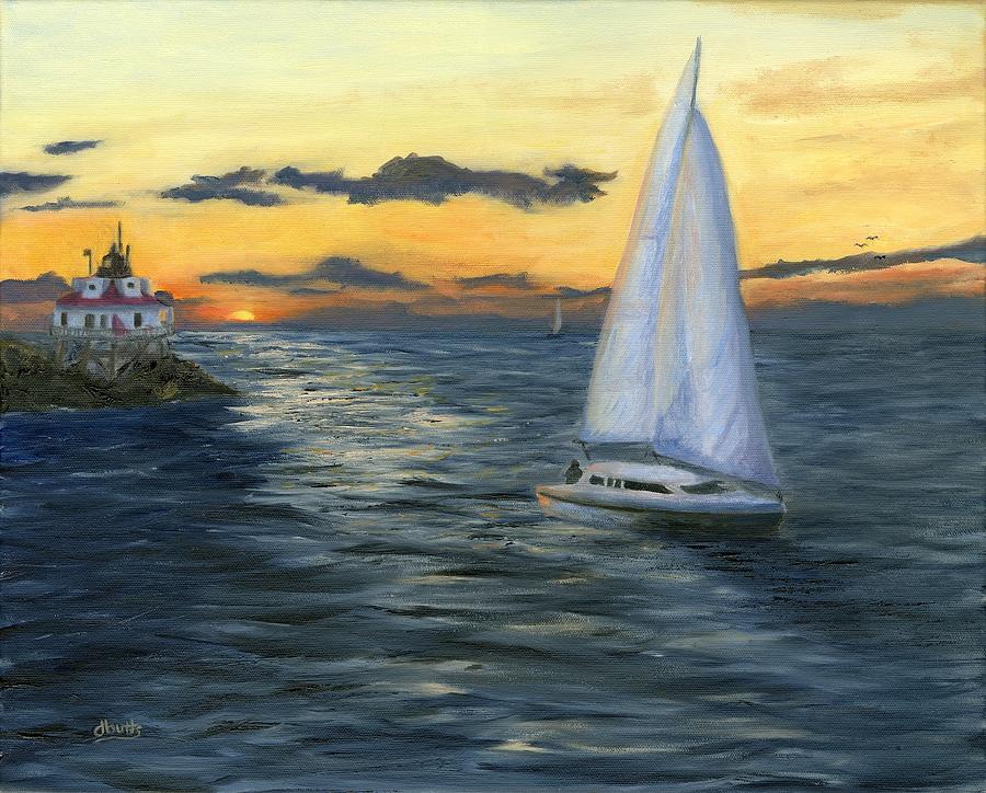 Sunset Sail Painting by Deborah Butts