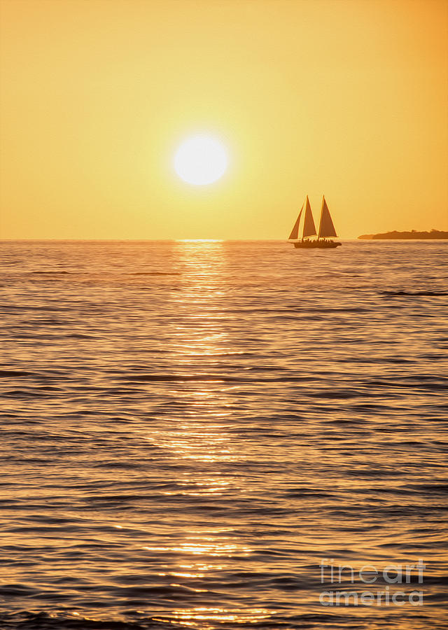 Sunset Photograph - Sunset Sail by Jon Neidert