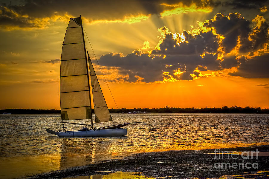Boat Photograph - Sunset Sail by Marvin Spates