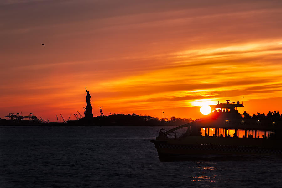 Sunset sail on the Hudson River Photograph by Eduard Moldoveanu