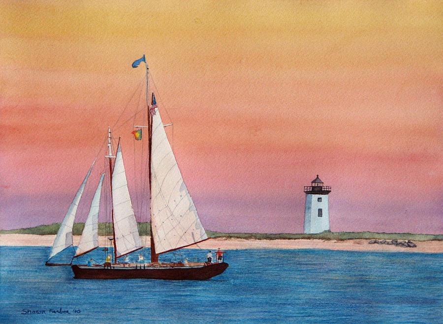 Sunset Painting - Sunset Sail by Sharon Farber