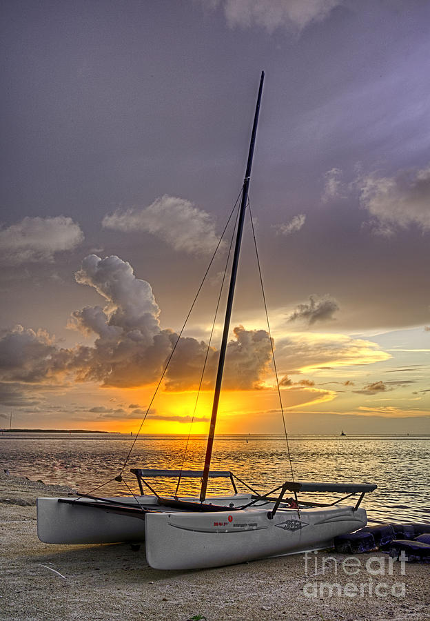 Boat Photograph - Sunset Sailboat Vertical by Bruce Bain