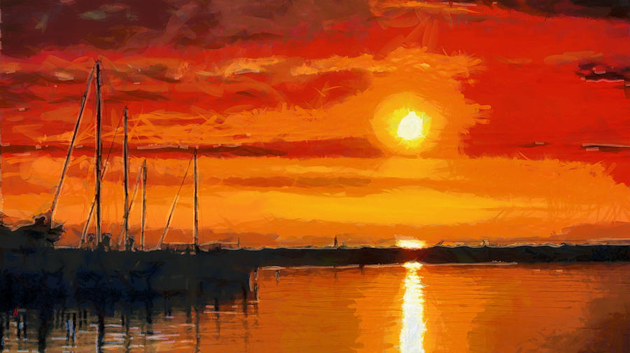 Sunset Sailing Digital Art by Adam Vance