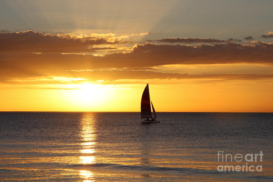 Sunset Photograph - Sunset Sailing by Christiane Schulze Art And Photography