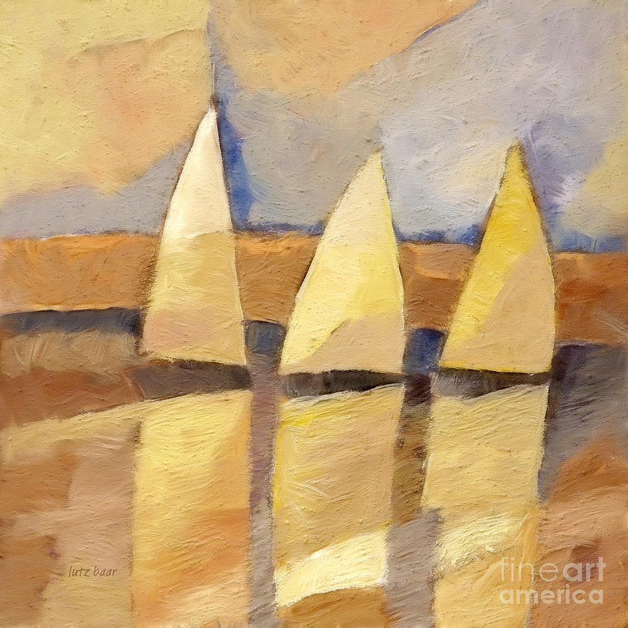 Sunset Sailing Painting by Lutz Baar