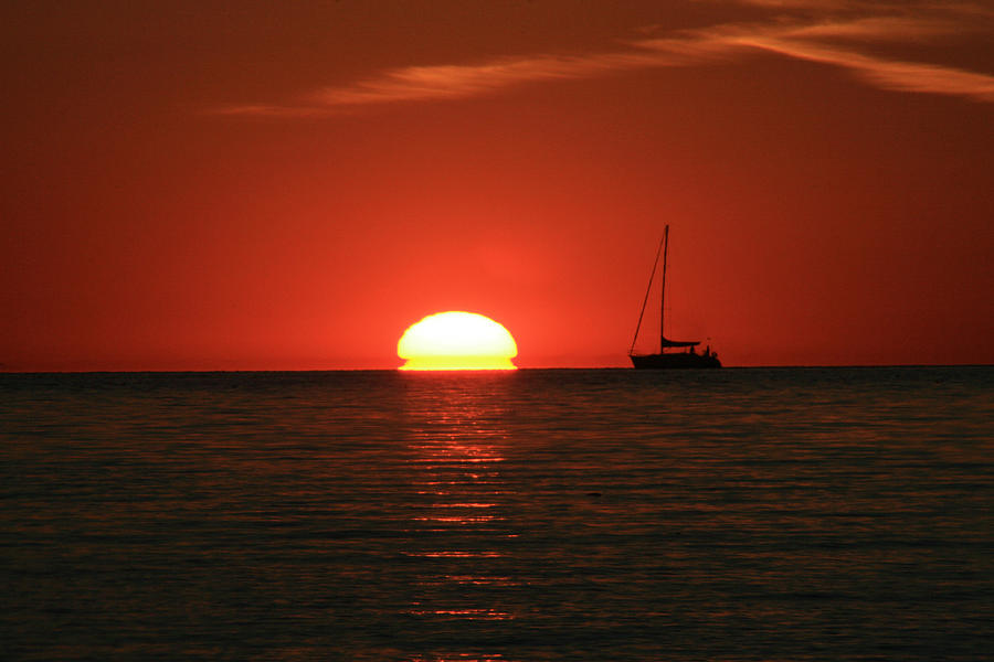 Sunset Photograph - Sunset Sailing by Michael Allen