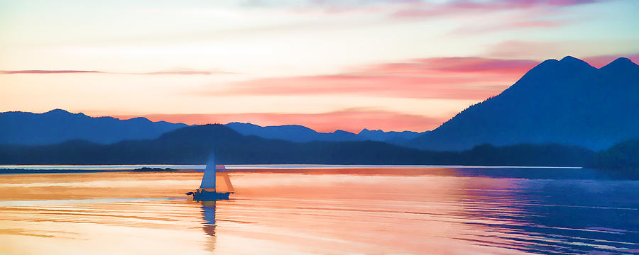 Sunset Sailing on Clayoquot Sound Photograph by Allan Van Gasbeck