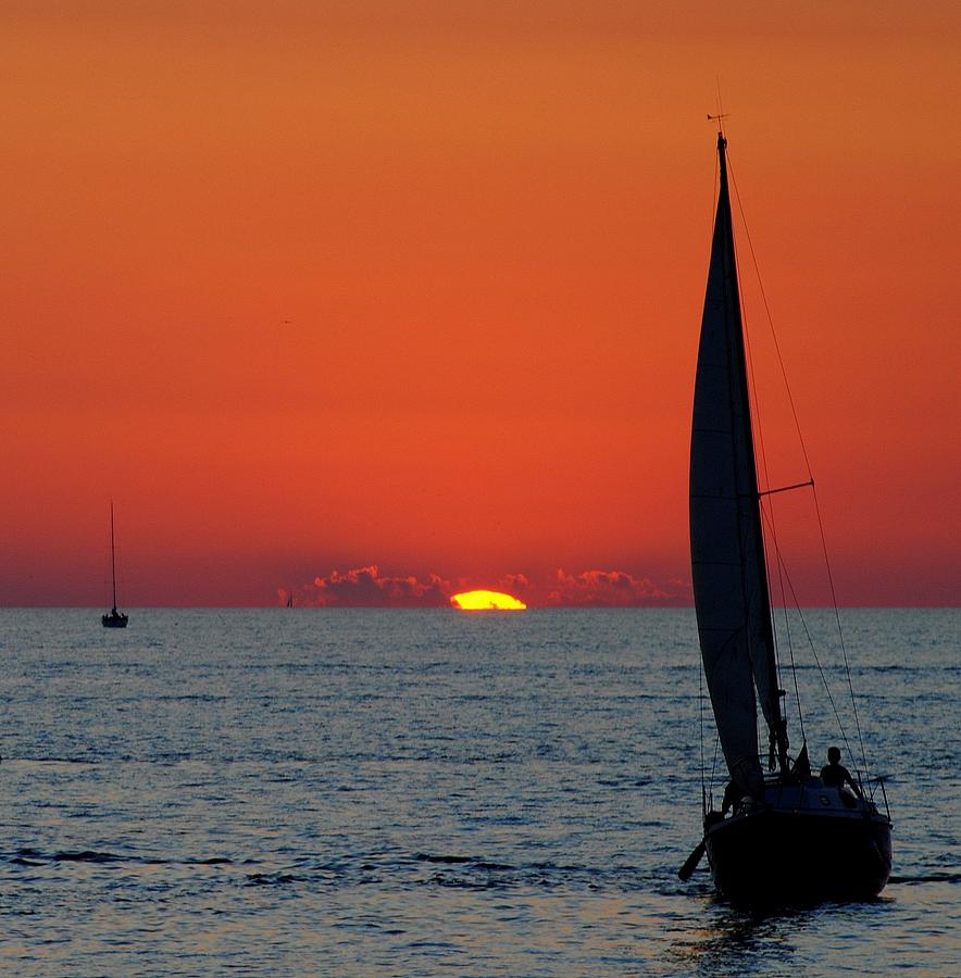Sunset Photograph - Sunset Sailing by Frozen in Time Fine Art Photography