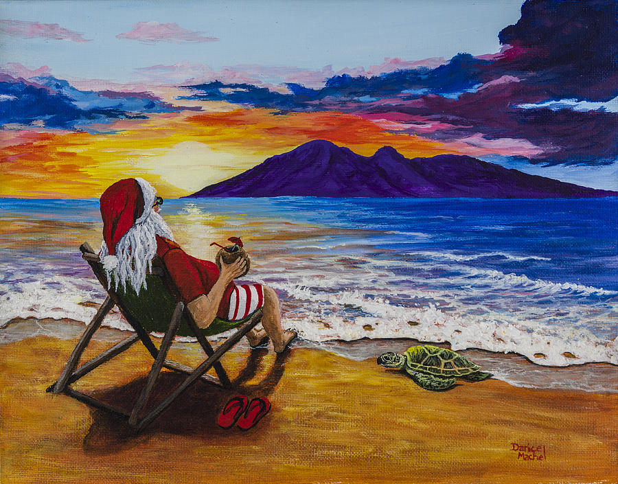 Sunset Santa Painting by Darice Machel McGuire