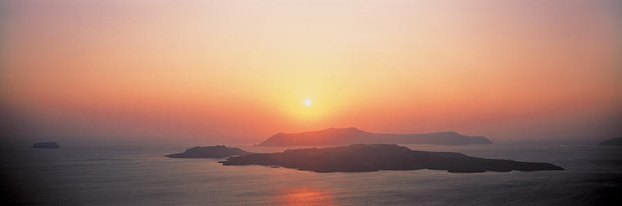 Sunset Photograph - Sunset Santorini Island Greece by Panoramic Images