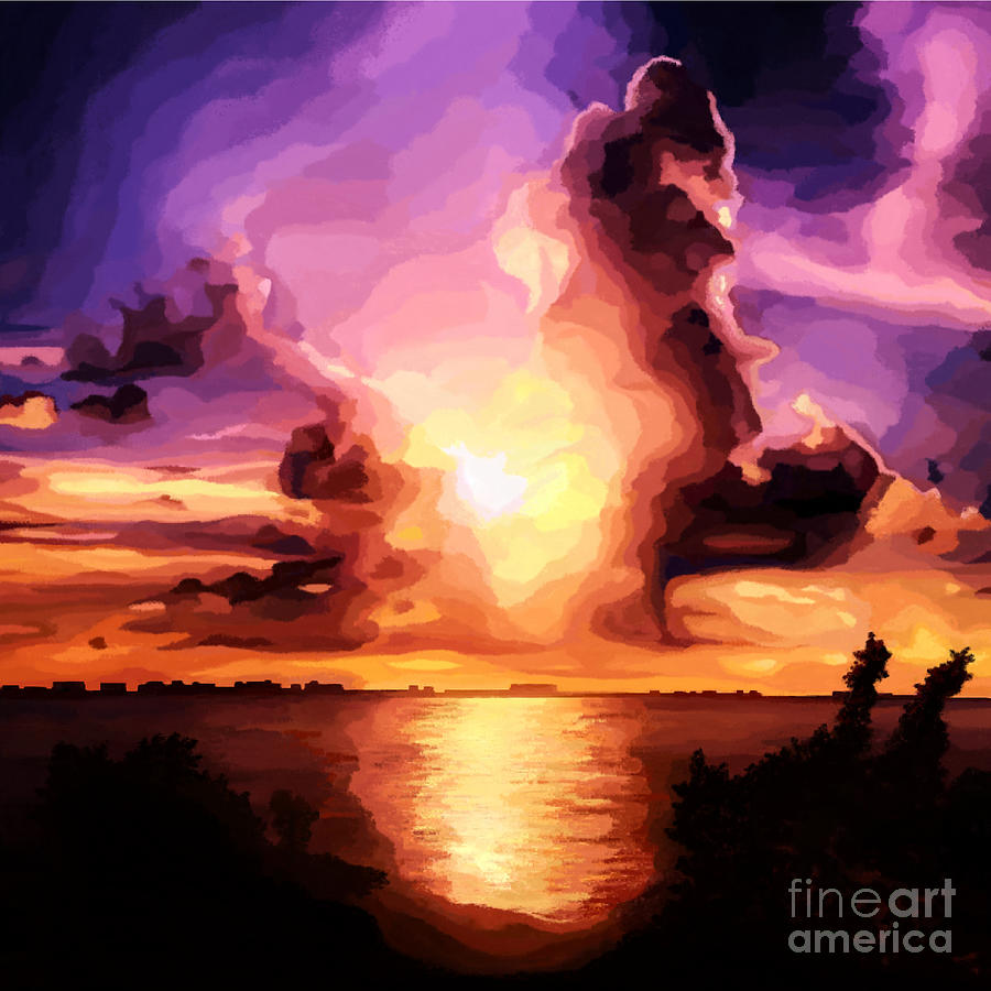 Sunset Sarasota Painting by Jackie Case