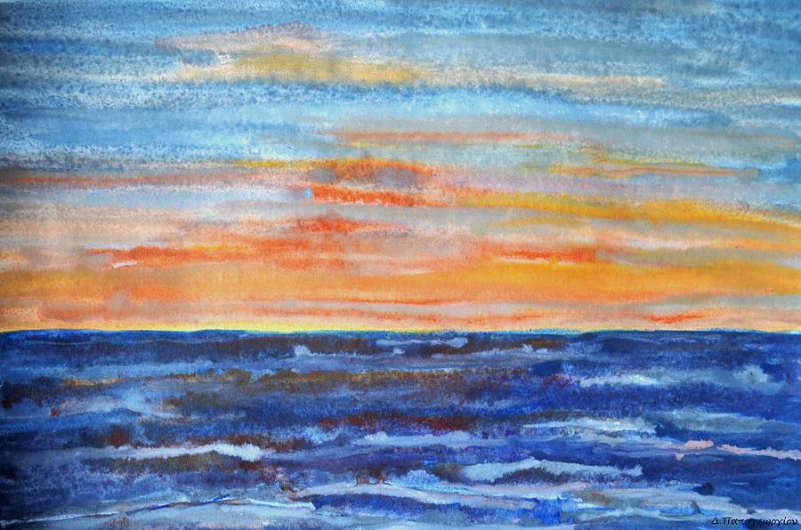 Sunset Seascape 2 Painting by Dimitra Papageorgiou - Fine Art America