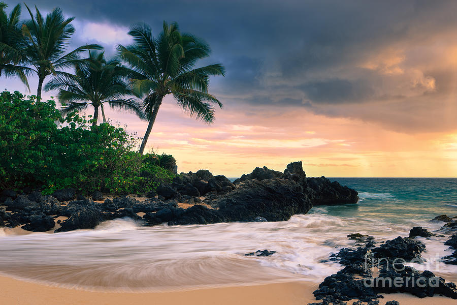 Sunset Secret Beach - Maui Photograph by Henk Meijer Photography