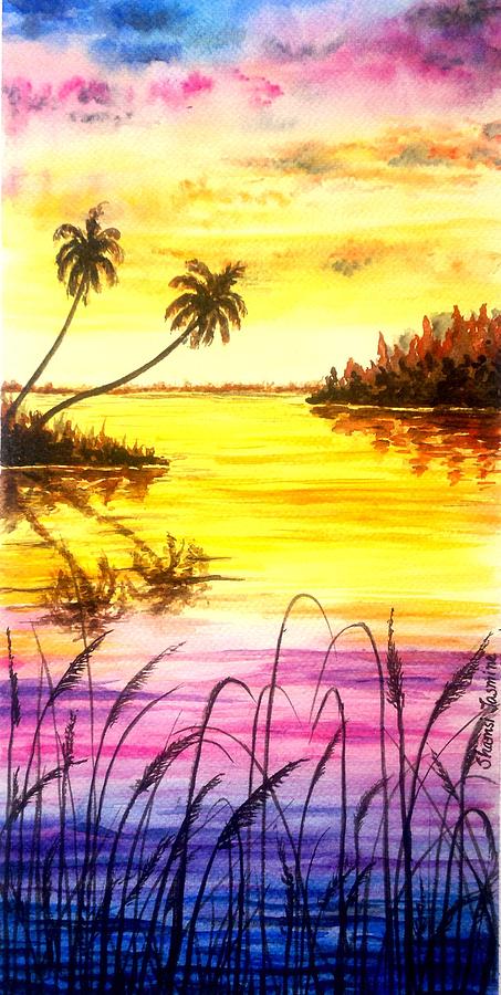 Sunset Painting - Sunset by Shamsi Jasmine