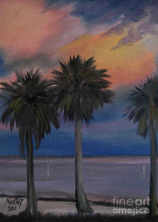 Sunset Shore Painting by Jindra Noewi