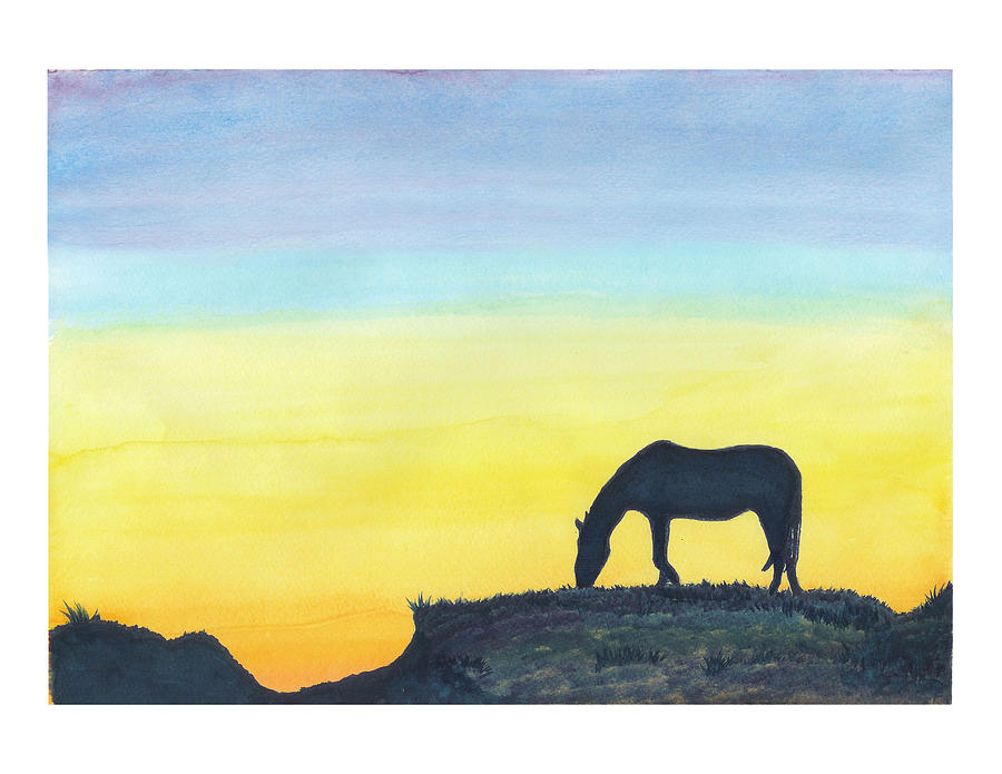 Sunset Silhouette Painting by C Sitton