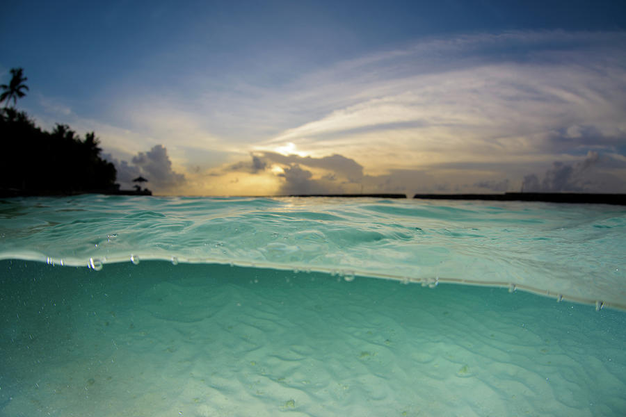 Sunset Sky And Sandy Ground Underwater Photograph by Pitgreenwood