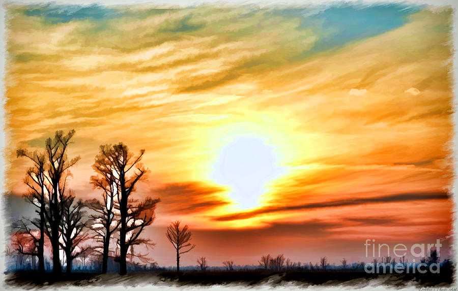 Sunset Sky  So Mo  Digital paint Photograph by Debbie Portwood