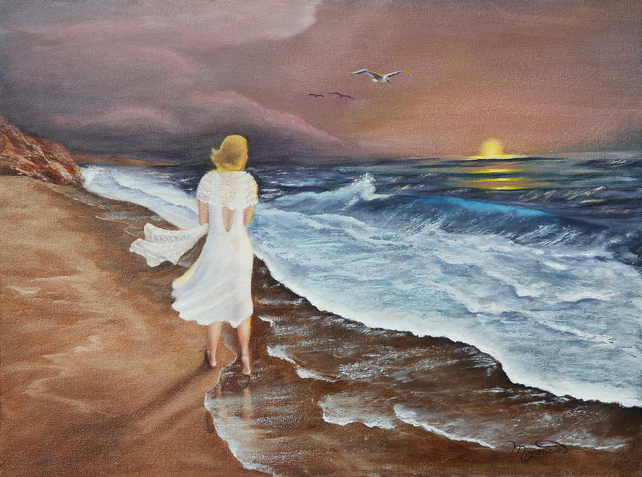 Sunset Painting - Sunset Solitude by Lou Magoncia