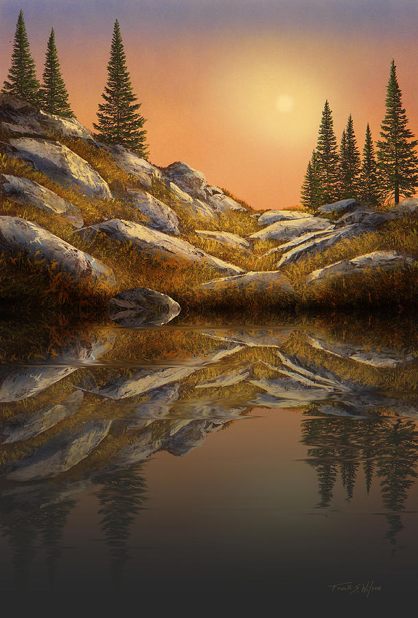 Sunset Spruces Reflections Photograph by Frank Wilson