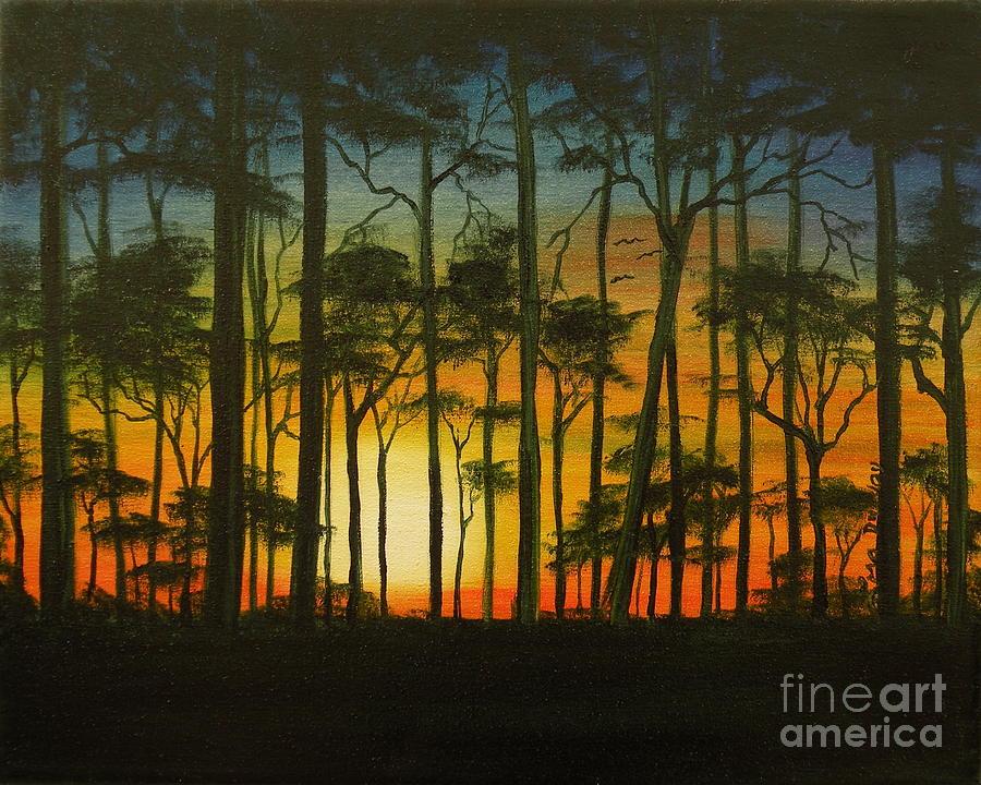 Sunset Over St. Josephs Peninsula Painting by Lora Duguay